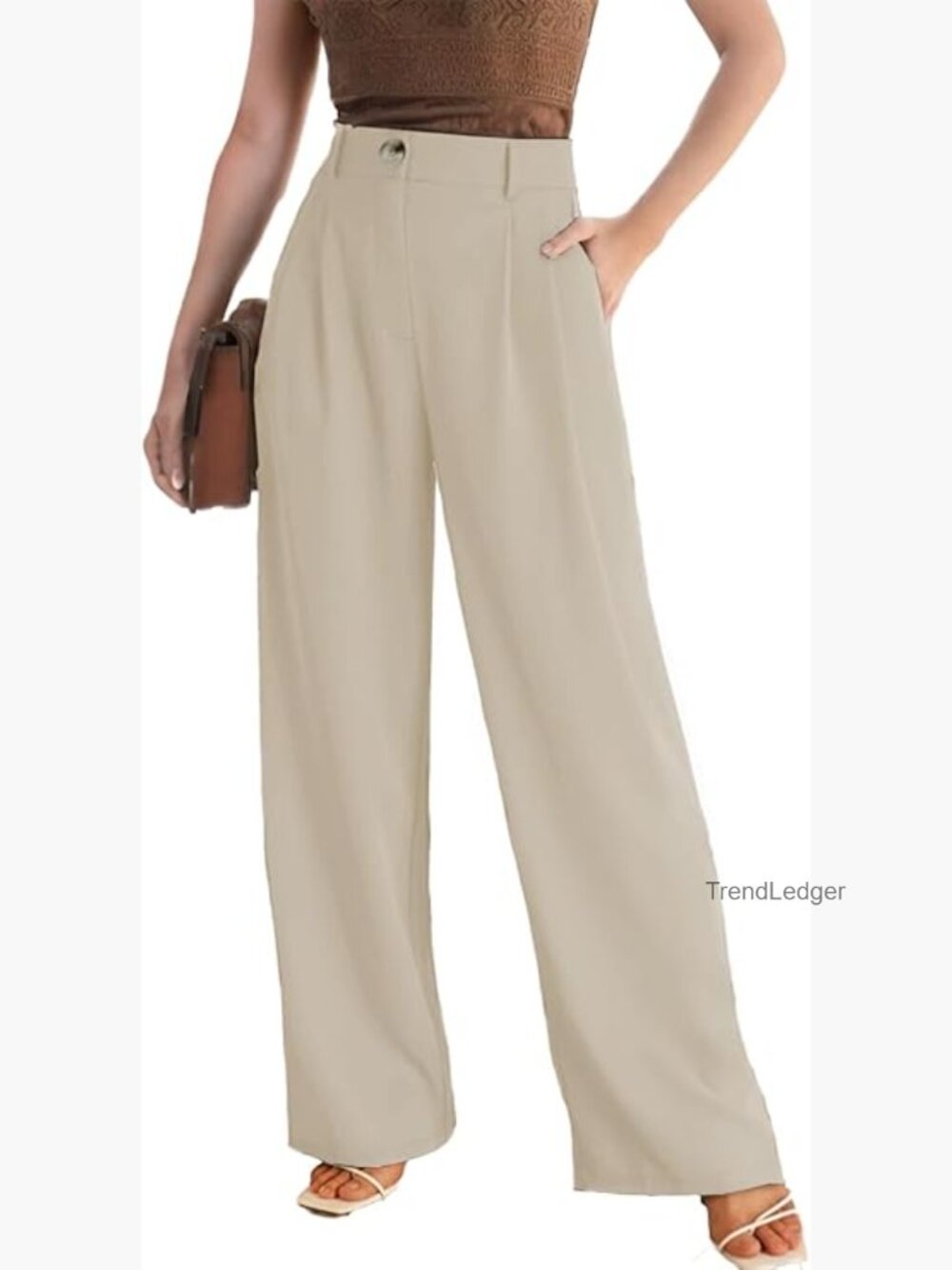 High Waisted Wide Leg Dress Pants with Pockets